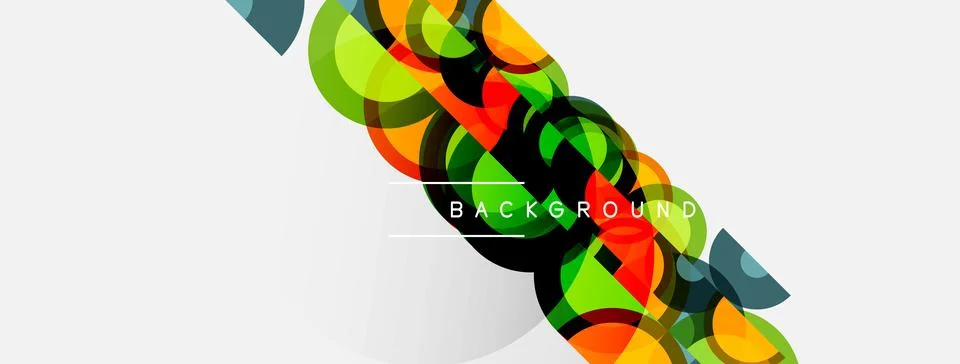 Abstract geometric shapes overlap, creating vibrant colorful background. Mode イラスト素材