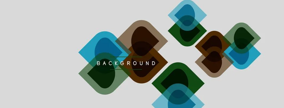 Abstract geometric shapes overlap, creating layered visual effect. Light gray イラスト素材