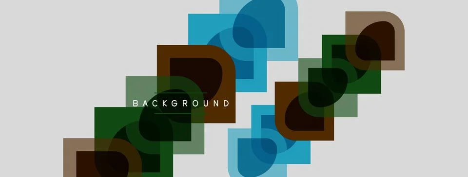 Abstract geometric shapes overlap, creating layered visual effect. Colors Illustrazione stock