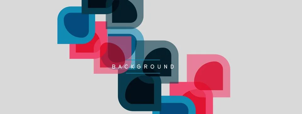Abstract geometric shapes overlap, creating vibrant color blocks. Minimalist 스톡 일러스트