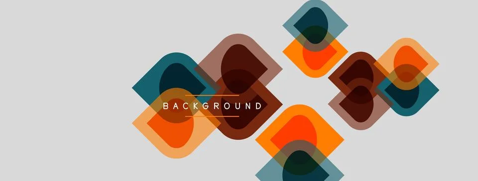 Abstract geometric shapes overlap, creating dynamic visual texture. Warm colo 스톡 일러스트
