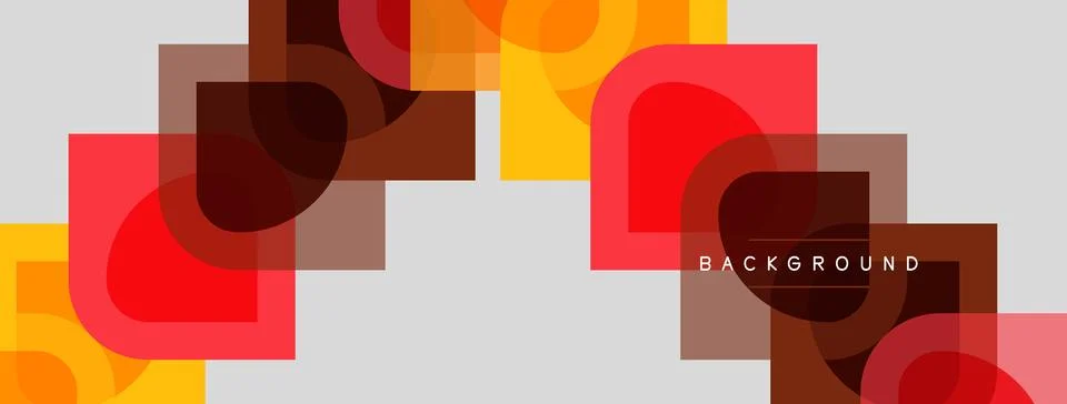 Abstract geometric shapes overlap, creating vibrant color blocks. Warm tones Stockillustratie