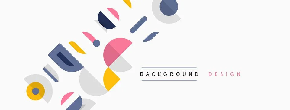 Abstract geometric shapes overlap, creating modern design. Soft colors, simpl 스톡 일러스트