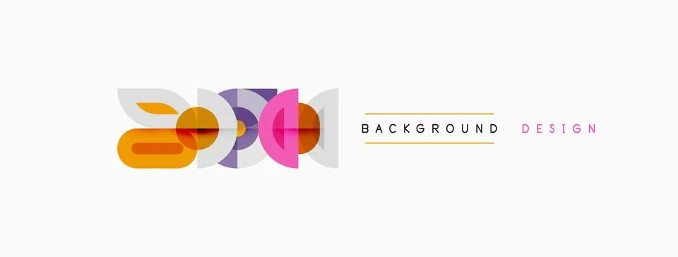 Abstract geometric shapes overlap, creating vibrant design element. Backgroun Illustrazione stock