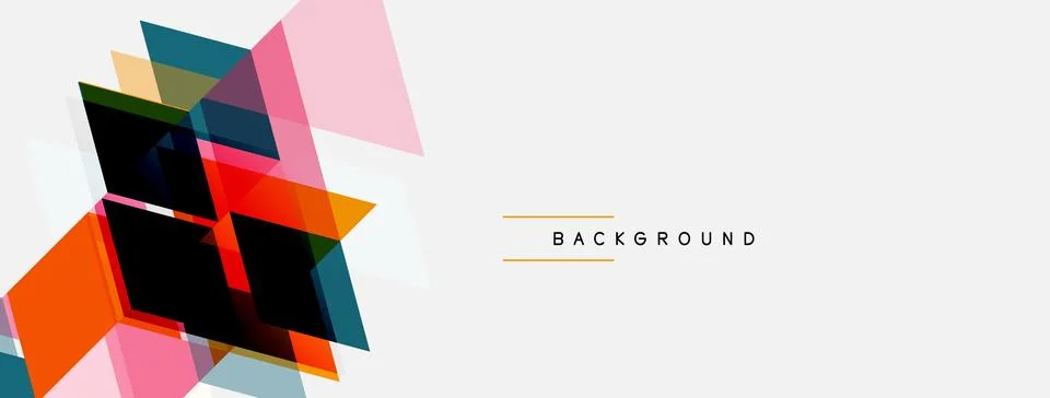 Abstract geometric shapes overlap, creating vibrant color blocks. Minimalist Stockillustratie