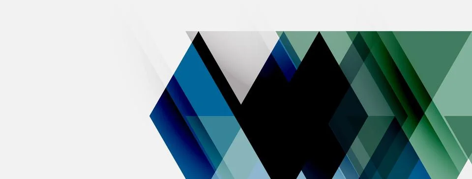 Abstract geometric shapes overlap, creating dynamic visual effect. Blues, g.. イラスト素材