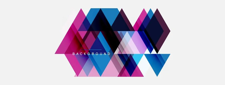 Abstract geometric shapes overlap creating vibrant color gradients. Modern Stock Illustration