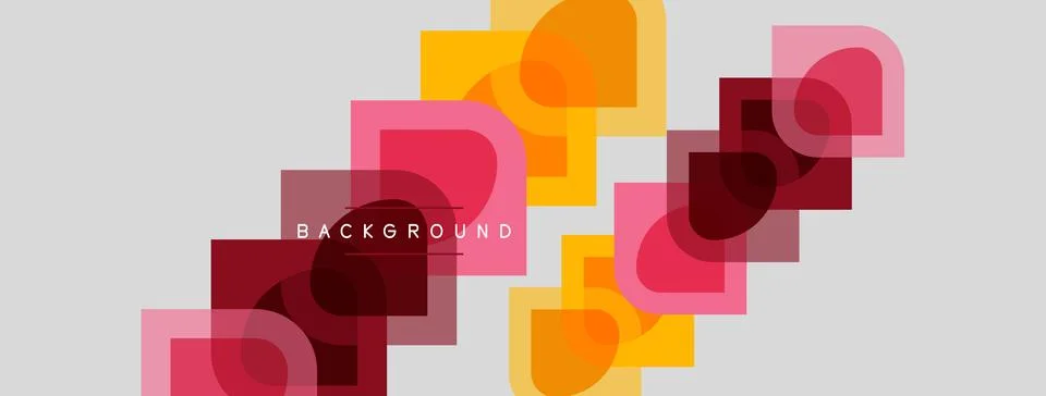 Abstract geometric shapes overlap, creating vibrant color blocks. Soft grad.. 库存插图