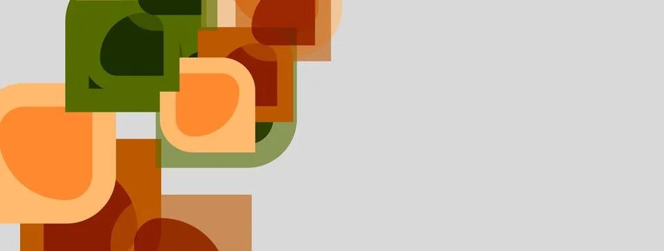 Abstract geometric shapes overlap, creating layered visual effect. Warm color イラスト素材