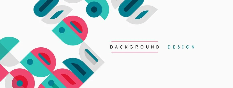 Abstract geometric shapes overlap, creating dynamic visual texture. Colors Stock Illustration