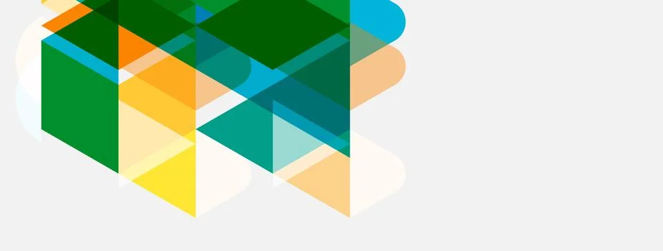 Abstract geometric shapes overlap, creating layered visual effect. Colors Illustrazione stock