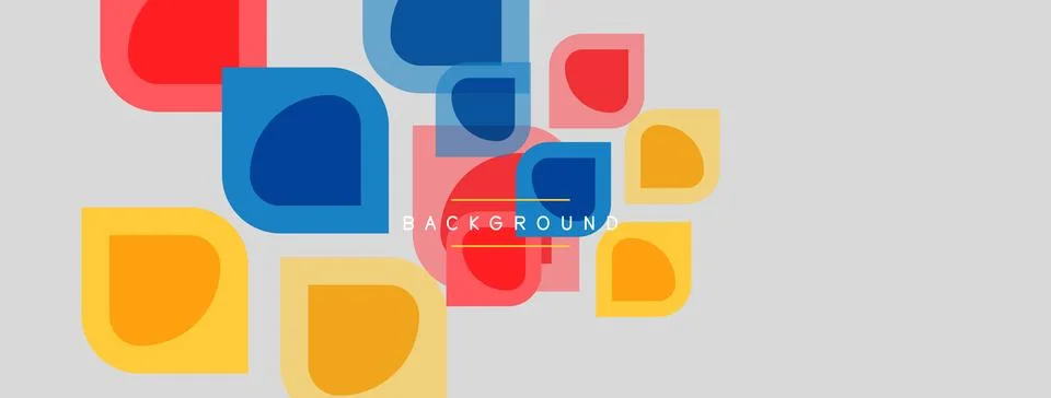 Abstract geometric shapes overlap, creating vibrant color blocks. Background Illustrazione stock