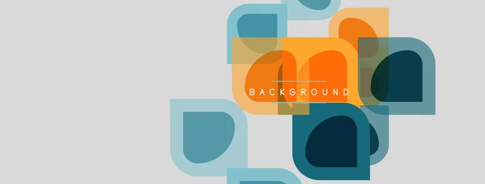 Abstract geometric shapes overlap, creating layered visual effect. Soft color Illustrazione stock