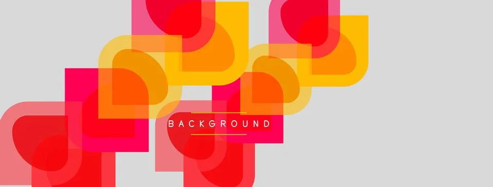 Abstract geometric shapes overlap, creating vibrant red, yellow patterns. 스톡 일러스트