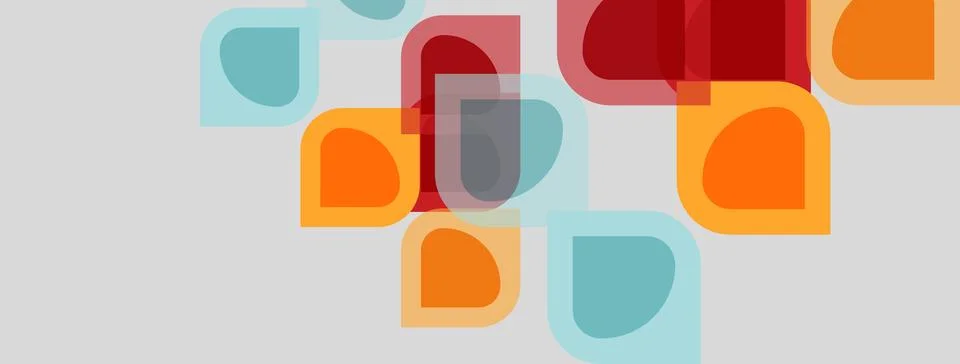 Abstract geometric shapes overlap, creating colorful visual texture. Soft hue Stock Illustration