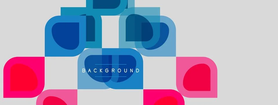 Abstract geometric shapes overlap, creating vibrant color blocks. Background イラスト素材