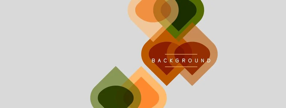 Abstract geometric shapes overlap, creating layered visual effect. Warm color Illustrazione stock