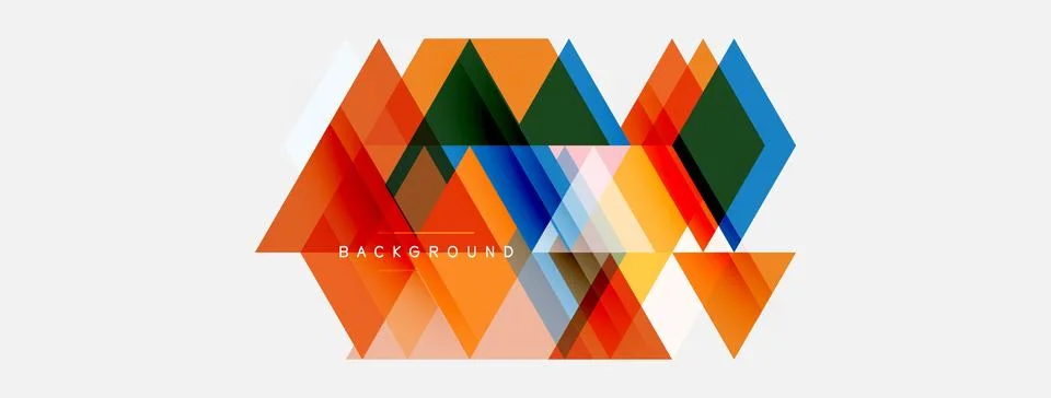Abstract geometric shapes overlap creating vibrant colorful design. Modern .. Stock Illustration