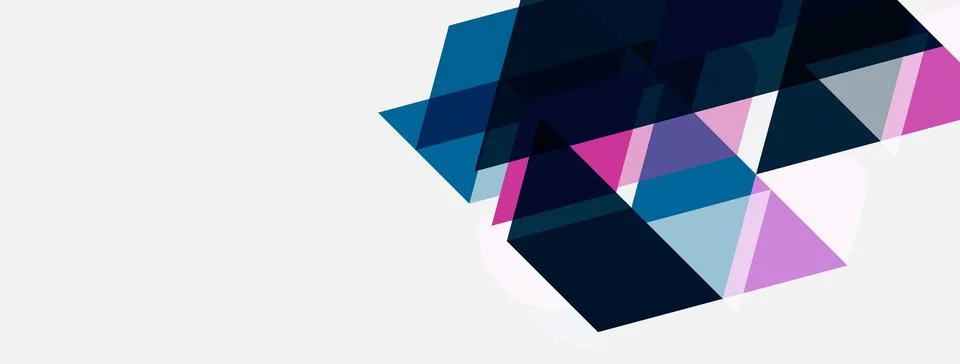Abstract geometric shapes overlap, creating dynamic visual composition. Blues Stock Illustration