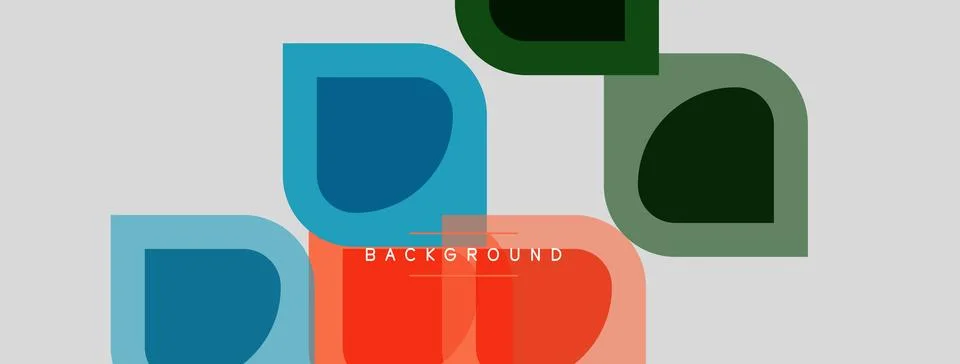 Abstract geometric shapes overlap, creating colorful design. Background is .. Stock Illustration