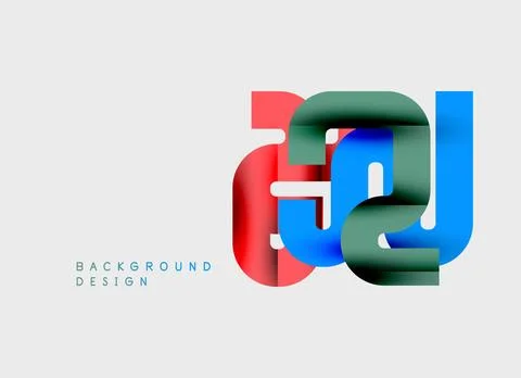 Abstract geometric shapes overlap, creating vibrant color blocks. Minimalist Stock Illustration