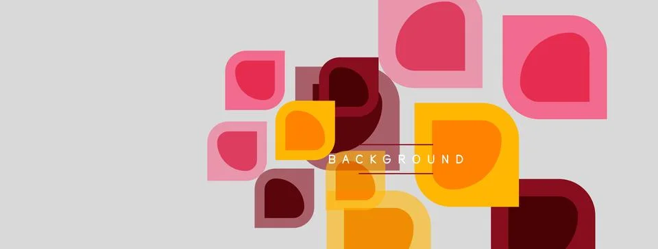 Abstract geometric shapes overlap, creating dynamic visual texture. Warm colo 库存插图