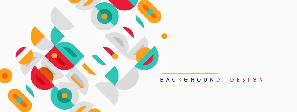 Abstract geometric shapes overlap, creating vibrant background design. Colors Stock Illustration