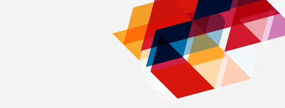 Abstract geometric shapes overlap, creating vibrant color blocks. Minimalist Stockillustratie