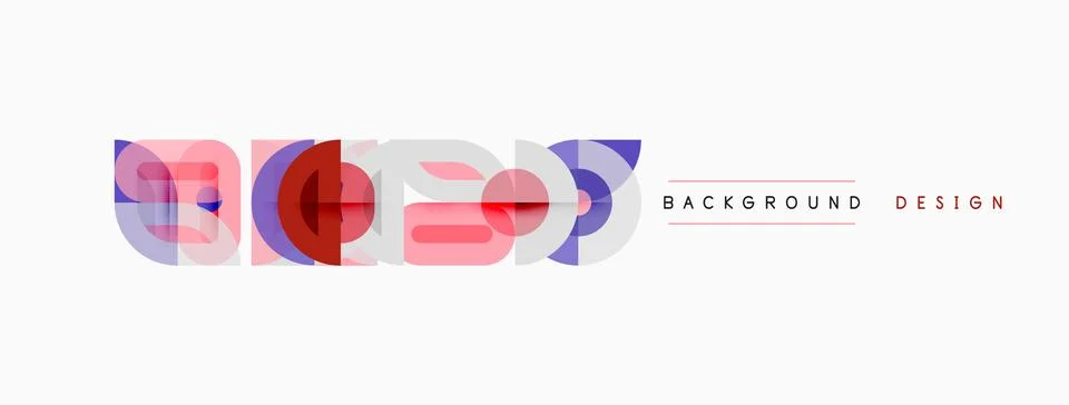 Abstract geometric shapes overlap, creating layered visual effect. Pink, purp 스톡 일러스트