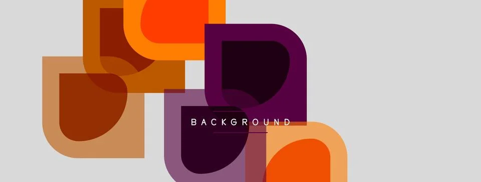 Abstract geometric shapes overlap, creating modern background. Warm colors Stock Illustration