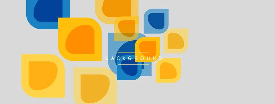 Abstract geometric shapes overlap, creating vibrant color blocks. Soft hues Stock Illustration