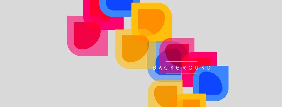 Abstract geometric shapes overlap, creating vibrant composition. Background i イラスト素材