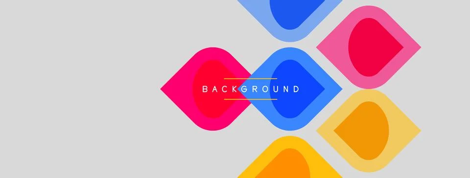 Abstract geometric shapes overlap, creating vibrant color blocks. Background Stock Illustration