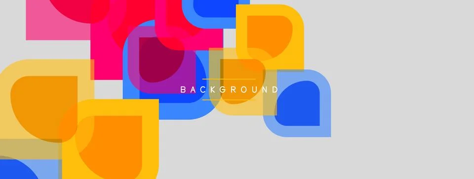 Abstract geometric shapes overlap, creating vibrant colorful background. Ro.. 스톡 일러스트