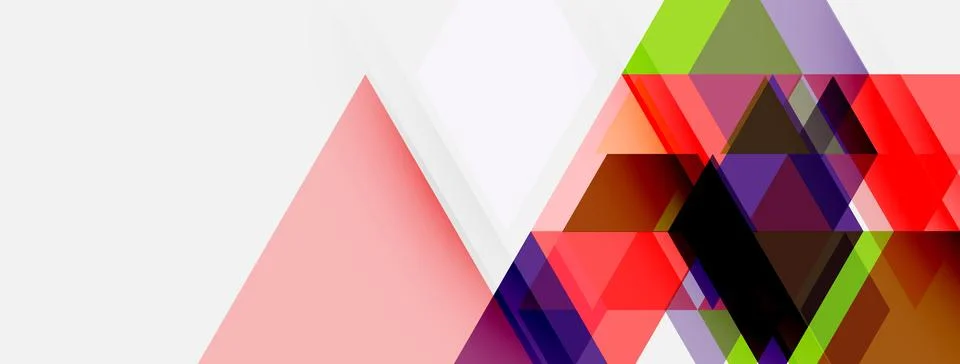 Abstract geometric shapes overlap, creating vibrant color blocks. White space 스톡 일러스트