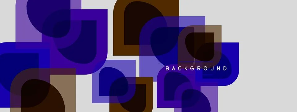 Abstract geometric shapes overlap, creating layered visual effect. Dark purpl Stock Illustration