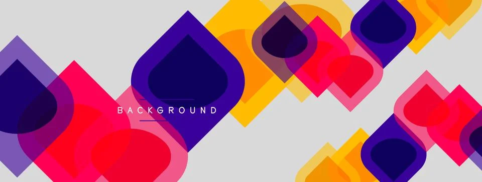 Abstract geometric shapes overlap, creating vibrant color gradients. Backgrou 스톡 일러스트
