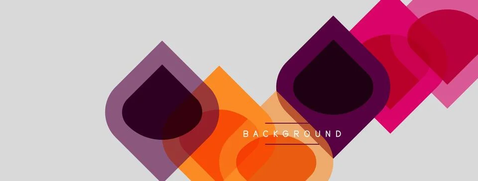 Abstract geometric shapes overlap, creating vibrant color gradients. Modern Stock Illustration