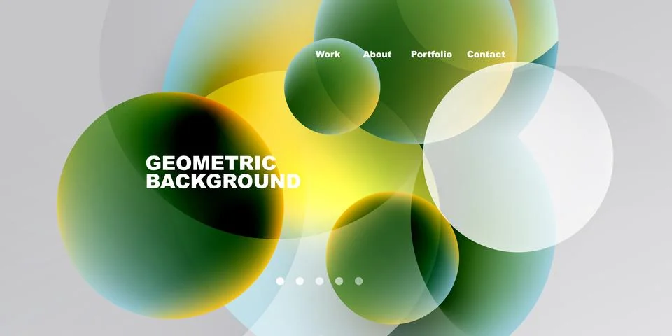 Abstract geometric shapes overlap, creating vibrant color gradients. Text l.. Stock Illustration