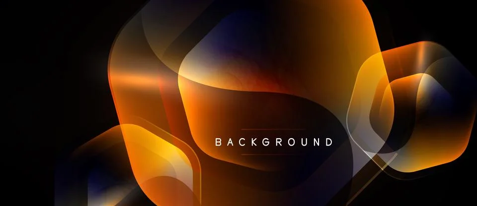 Abstract geometric shapes overlap, creating vibrant orange, blue gradients... 스톡 일러스트