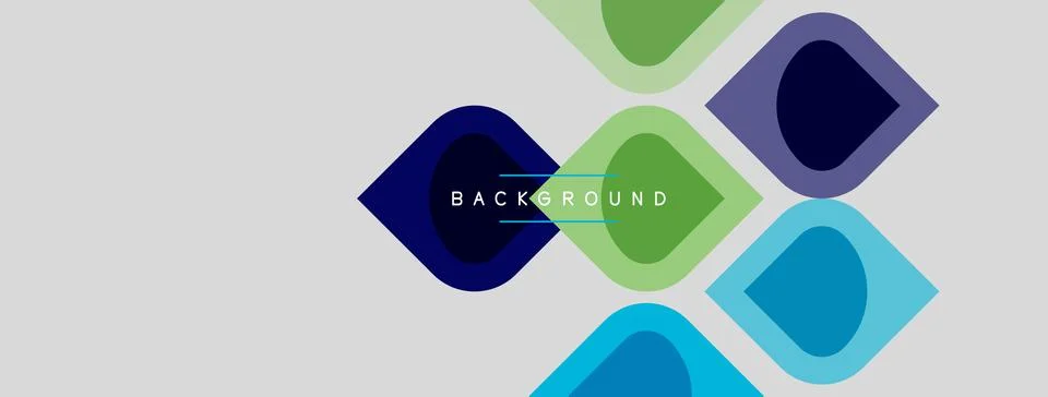 Abstract geometric shapes overlap, creating dynamic visual effect. Colors Stock Illustration