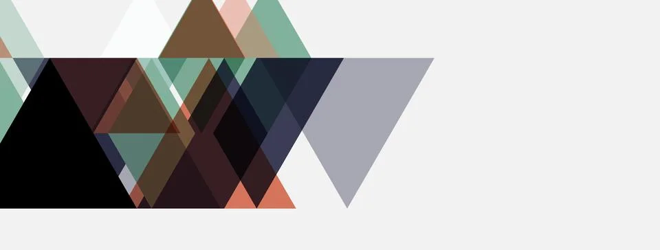 Abstract geometric shapes overlap, creating layered triangles. Muted colors 스톡 일러스트