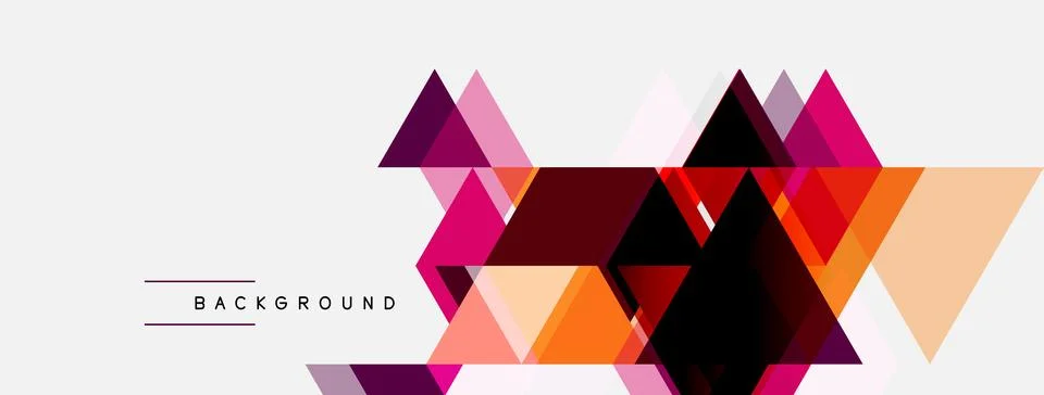 Abstract geometric shapes overlap, creating vibrant color gradients. Design Stock Illustration
