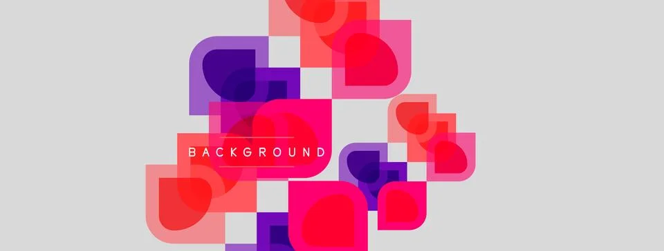 Abstract geometric shapes overlap, creating vibrant pinks, purples, whites. 스톡 일러스트