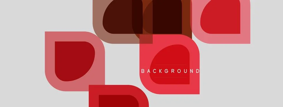 Abstract geometric shapes overlap, creating layered visual effect. Red, brown Stock Illustration
