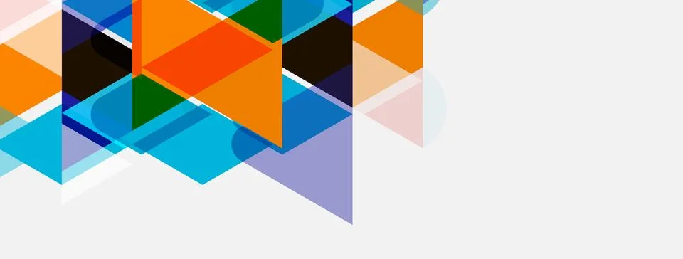 Abstract geometric shapes overlap, creating vibrant color blocks. Composition Stock Illustration