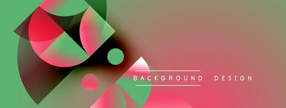 Abstract geometric shapes overlap, creating vibrant color gradients. Design Stock Illustration