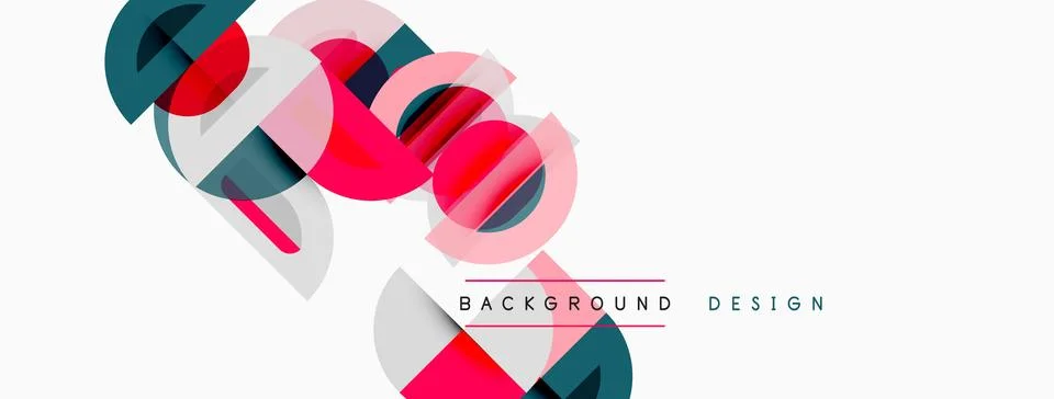 Abstract geometric shapes overlap, creating dynamic visual composition. Pink, Stock Illustration