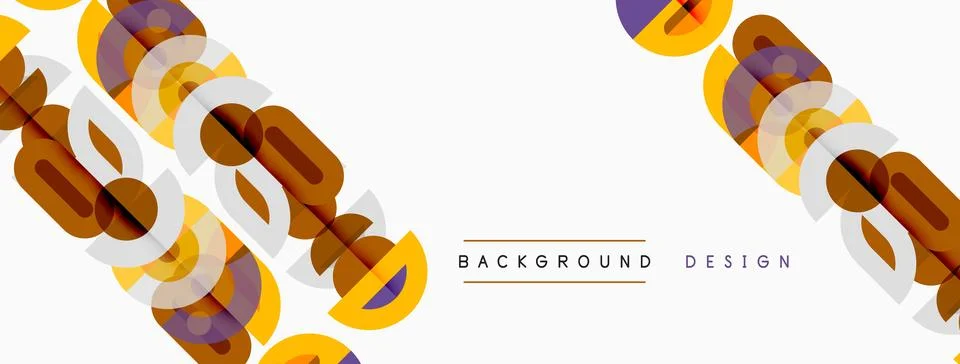 Abstract geometric shapes overlap, creating dynamic visual texture. Warm colo Stock Illustration