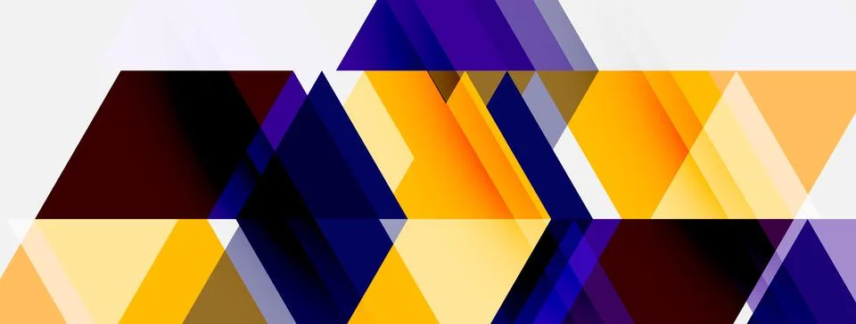 Abstract geometric shapes overlap, creating dynamic visual flow. Colors inclu Illustrazione stock